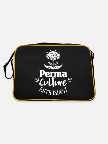 Permaculture Enthusiast Permaculture Sustainable - Retro Bag - black/gold - Back