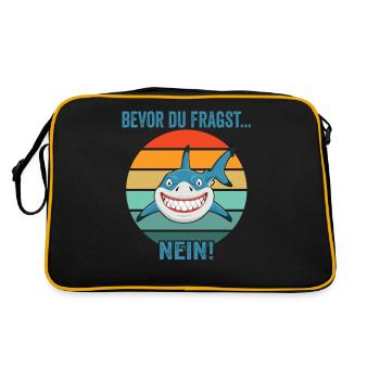 Bevor Du Fragst Nein! - Retro Tasche - Schwarz/Gold - Hinten