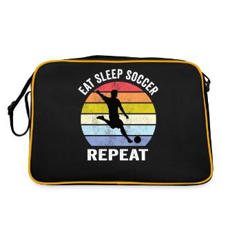 Eat Sleep Soccer Repeat footballeur - Sac Retro - noir/or - Dos