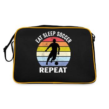 Eat Sleep Soccer Repeat footballeur - Sac Retro - noir/or - Dos