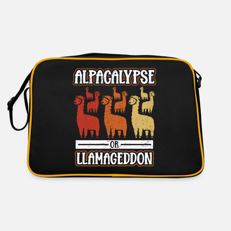 Lama Alpacalypse or Llamageddon Retro Tasche