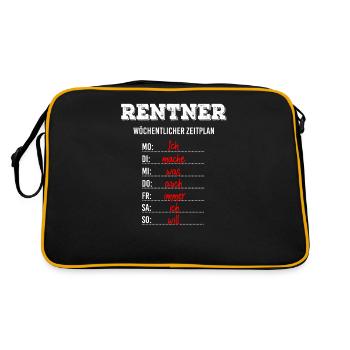 Renteneintritt und Ruhestand Zeitplan - Rentnerin - Retro Tasche - Schwarz/Gold - Hinten