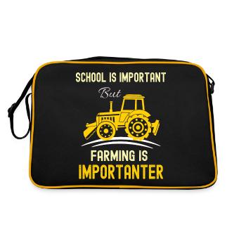 School Is Important Farming Importanter - Retro Bag - black/gold - Back