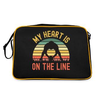 Mon cœur est en jeu rugby offensif - Sac Retro - noir/or - Dos
