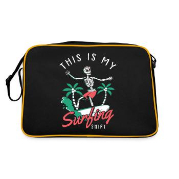 Surf surf surf surf surf planche de surf plage cadeau - Sac Retro - noir/or - Dos