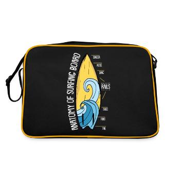 Surf surf surf surf surf planche de surf plage cadeau - Sac Retro - noir/or - Dos
