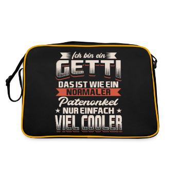 Getti Patenonkel Taufpate - Retro Tasche - Schwarz/Gold - Hinten
