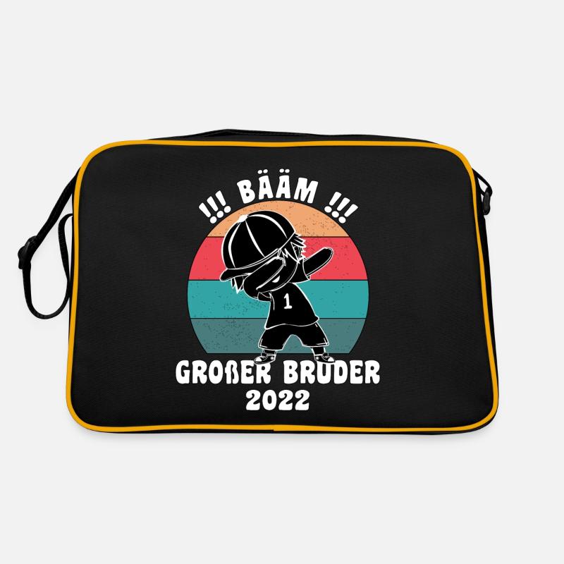 Bääm! Großer Bruder 2022 Ankündigung Dab Geburt Retro Tasche
