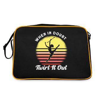 Jonglage Majorette Baton Twirling Geschenk - Retro Tasche - Schwarz/Gold - Hinten