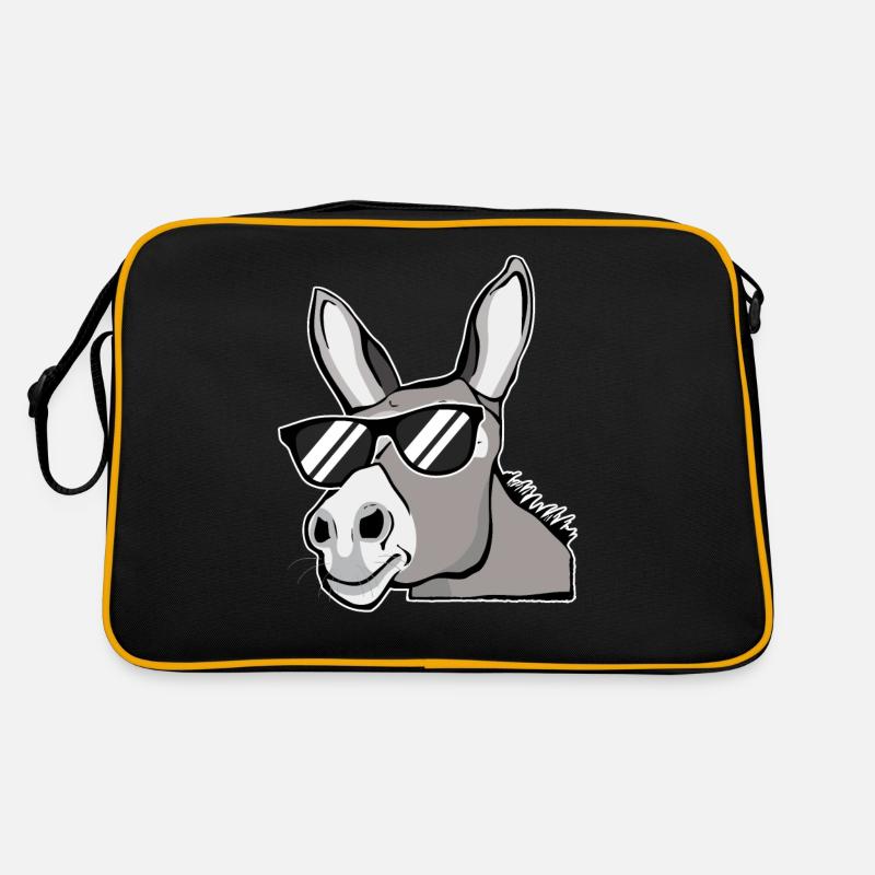 Esel Mit Sonnenbrille Hausesel Farm Tiere Geschenk Retro Tasche