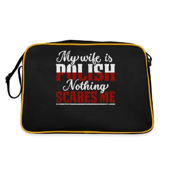 Polish Flag Polska My Wife Is Polish - Retro Bag - black/gold - Back