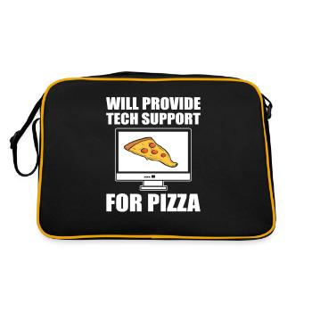 Will Provide Tech Support For Pizza Tech Support - Retro Bag - black/gold - Back