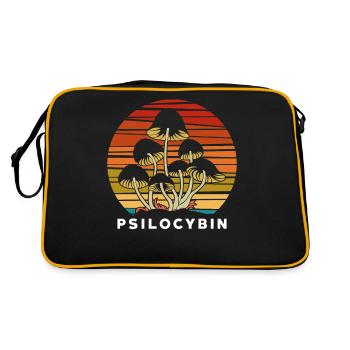 Hippie Magic Mushrooms Forager Psychedelic LSD - Retro Tasche - Schwarz/Gold - Hinten