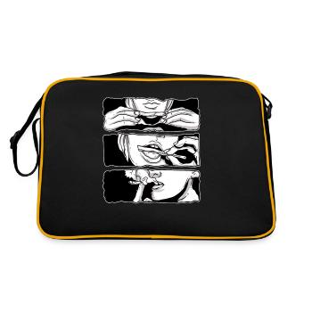 Weed Raucher Cannabis Marihuana Enthusiast Pot - Retro Tasche - Schwarz/Gold - Hinten