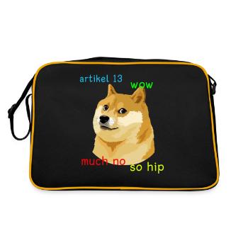 Article 13 Doge Meme #saveyourinternet Eu Shirt - Retro Bag - black/gold - Back