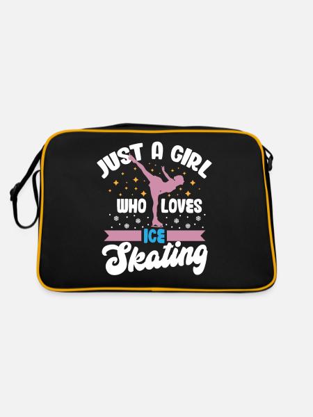 Juste une fille Who loves Ice Patinage patinage - Sac Retro - noir/or - Dos