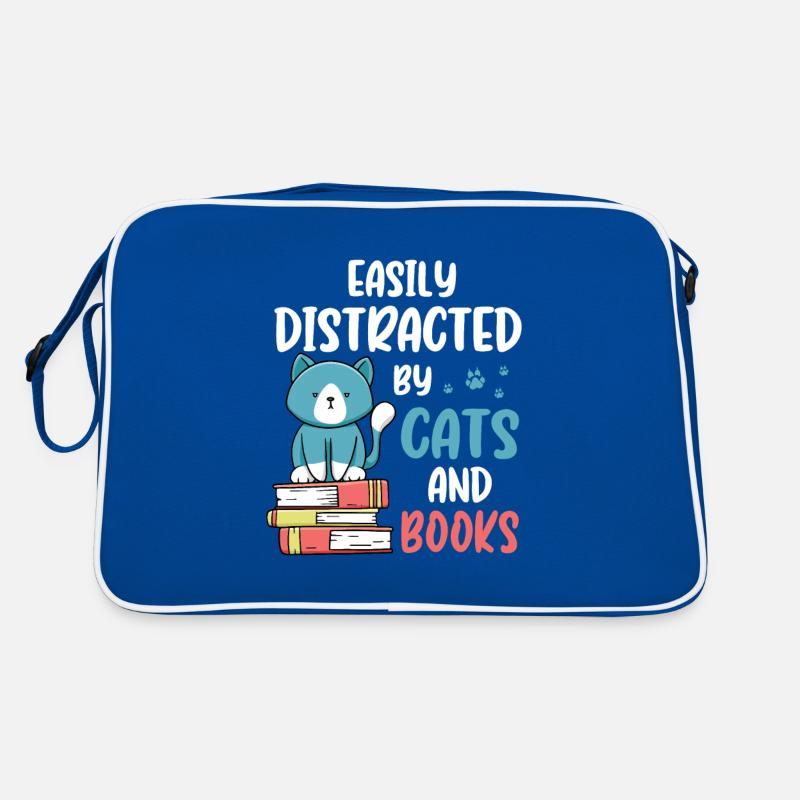 Easily Distracted By Cats and Books for Cat Book Sac Retro