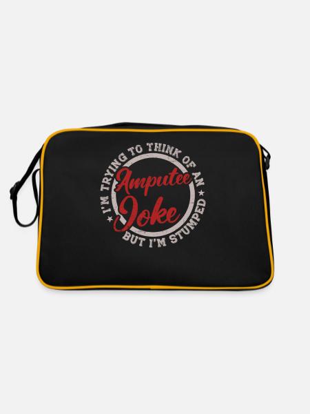 Amputé Humour amputé drôle - Sac Retro - noir/or - Dos