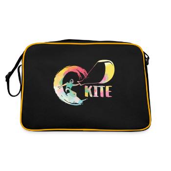 Kite Kiteboarding Kitesurfer cadeau - Sac Retro - noir/or - Dos