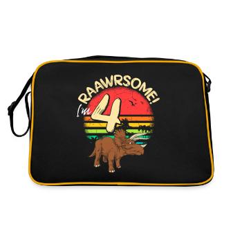 Dinosaure Tricératops 4 ans Dino - Sac Retro - noir/or - Dos