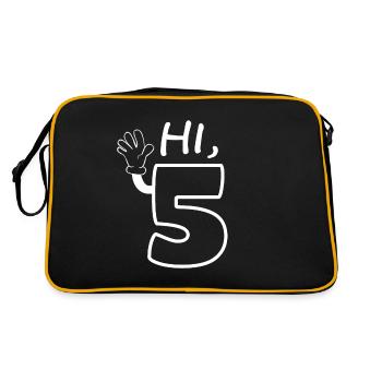 Hi Five Birthday Hi 5 Jahre Geburtstag Kinder - Retro Tasche - Schwarz/Gold - Hinten