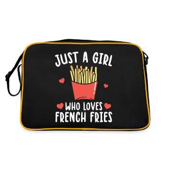 Juste A Girl Who Loves French Fries Frites - Sac Retro - noir/or - Dos