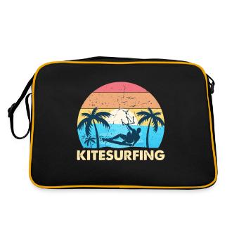 Kite Kiteboarding Kitesurfer cadeau - Sac Retro - noir/or - Dos
