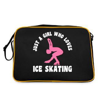 Just a Girl Who loves Ice Skating Eiskunstlauf - Retro Tasche - Schwarz/Gold - Hinten