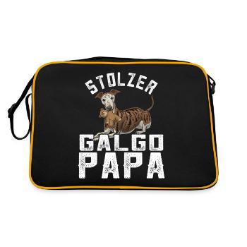 Galgo Espanol Papa - Retro Tasche - Schwarz/Gold - Hinten