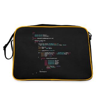 Programmer Humor Code - for software developers - Retro Bag - black/gold - Back