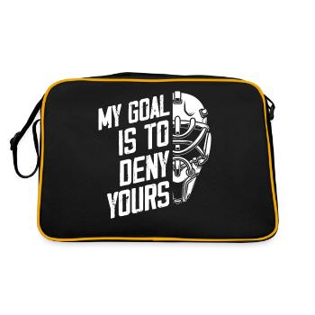 My Goal Is To Deny Yours Ice Hockey Goalie - Retro Tasche - Schwarz/Gold - Hinten