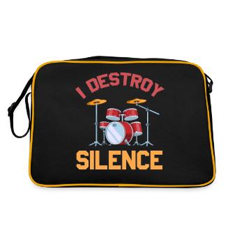 I Destroy Silence Drummer - Sac Retro - noir/or - Dos