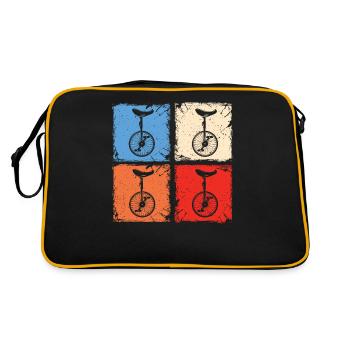 TEE retro vintage squares unicycle monocycle - Retro Bag - black/gold - Back