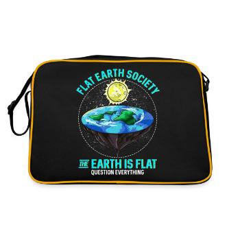Flat Earth The Earth Is Flat Question Everything - Retro Bag - black/gold - Back