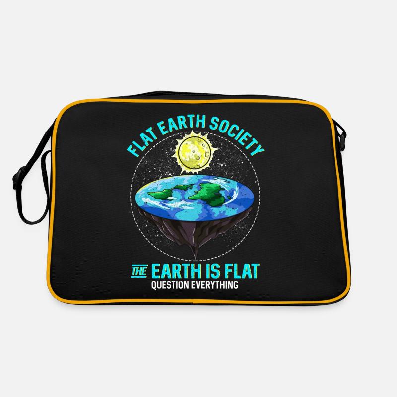 Flache Erde Die Erde ist flach Hinterfrage alles Retro Tasche