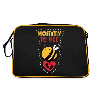 Schwangerschaft Biene - Retro Tasche - Schwarz/Gold - Hinten