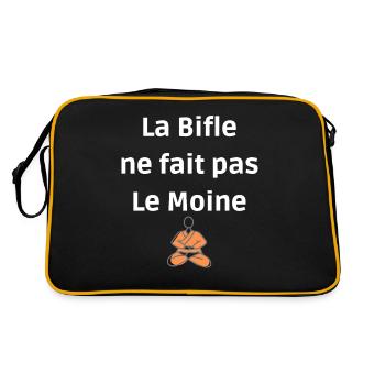La Bifle Ne fait pas Le Moine beauf marrant cadeau - Sac Retro - noir/or - Dos