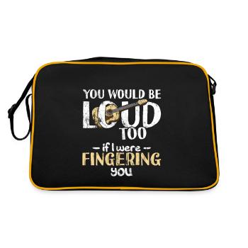 Gitarre Akustik Spruch Für E-Gitarre Konzert Gitar - Retro Tasche - Schwarz/Gold - Hinten