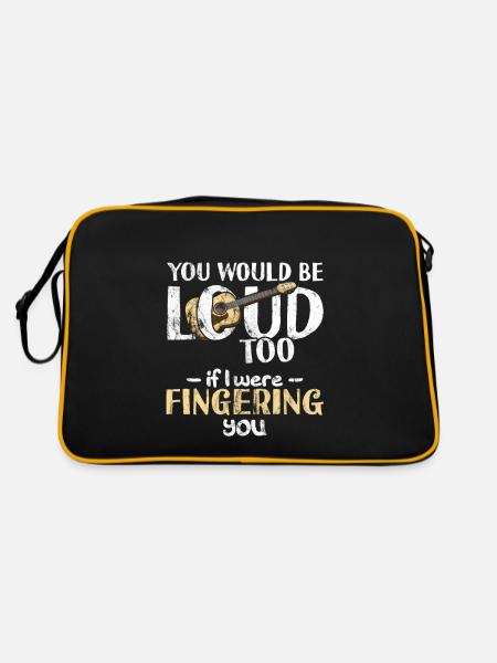Gitarre Akustik Spruch Für E-Gitarre Konzert Gitar - Retro Tasche - Schwarz/Gold - Hinten