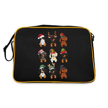 Chien de blaireau Christmas Costume - Sac Retro - noir/or - Dos