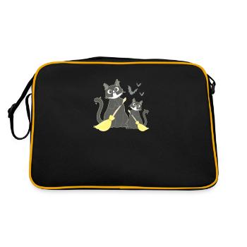 Cat Witches Kawaii Halloween - Retro Bag - black/gold - Back