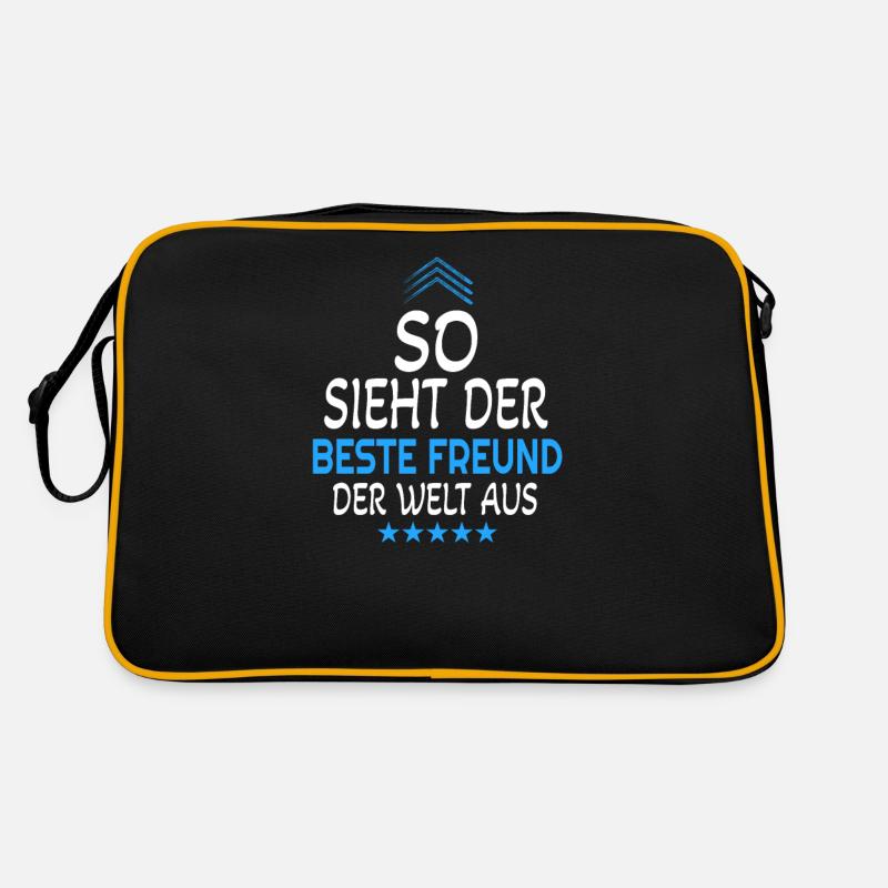 So sieht der beste Freund der Welt aus Freund Gesc - Retro Tasche - Schwarz/Gold