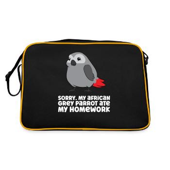 Sorry My African Grey Parrot Ate My Homework - Retro Bag - black/gold - Back