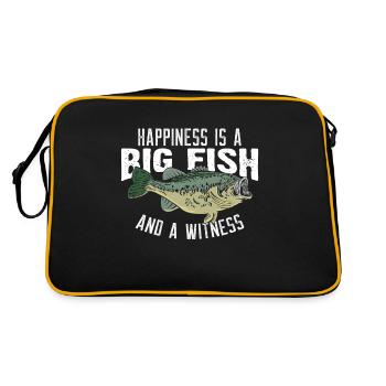 Happiness is a big fish and a witness - Retro Bag - black/gold - Back