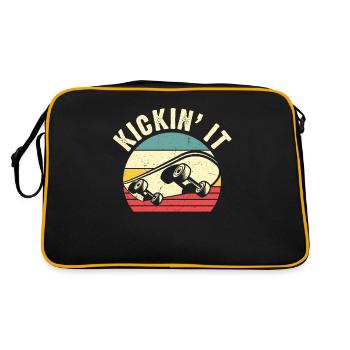 Skateboarding Skateboard Skateboarder Vintage - Retro Bag - black/gold - Back