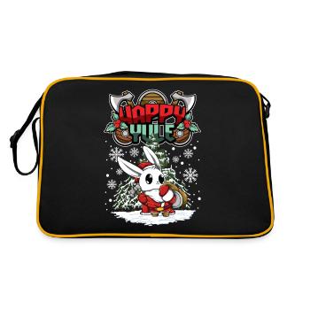 Happy Yule Viking Christmas Rabbit - Retro Bag - black/gold - Back