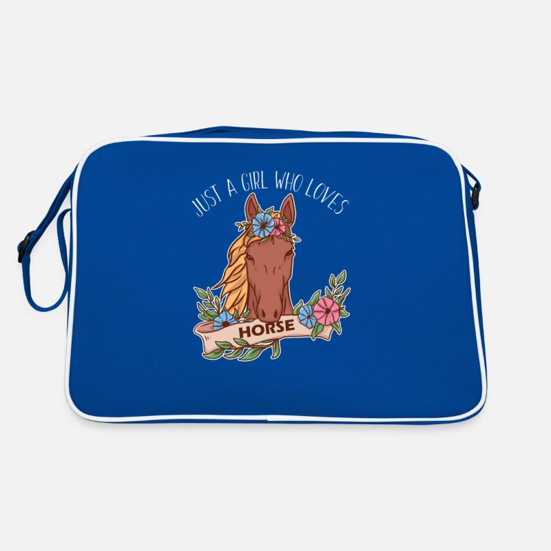 Nur ein Mädchen, das Pferdereiten liebt Retro Tasche