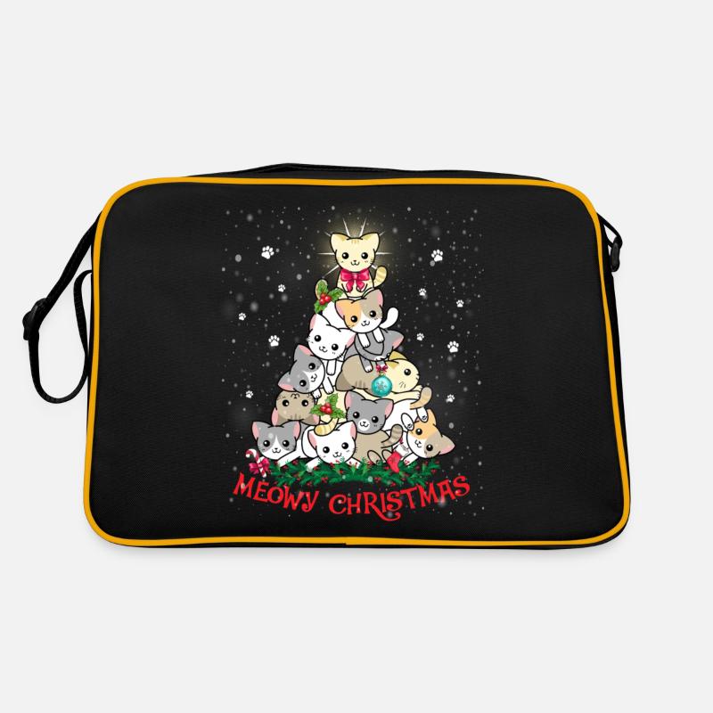 Meowy Christmas Tree Retro Tasche