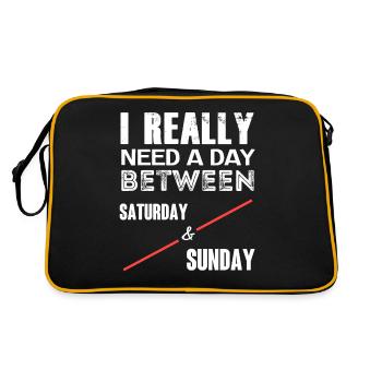 I Really Need A Day Between Saturday and Sunday - Sac Retro - noir/or - Dos