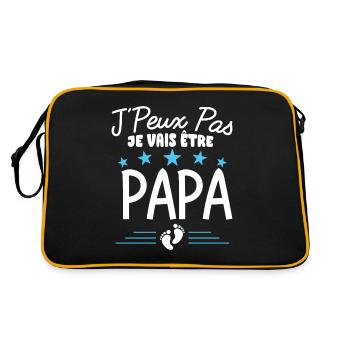 J'Peux Pas Je Vais Être Papa Cadeau Futur Père - Sac Retro - noir/or - Dos